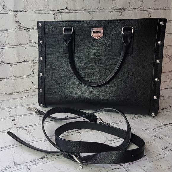 Rebecca Minkoff- Madison Satchel- Black with Studded sides-Black strap - Picture 10 of 13